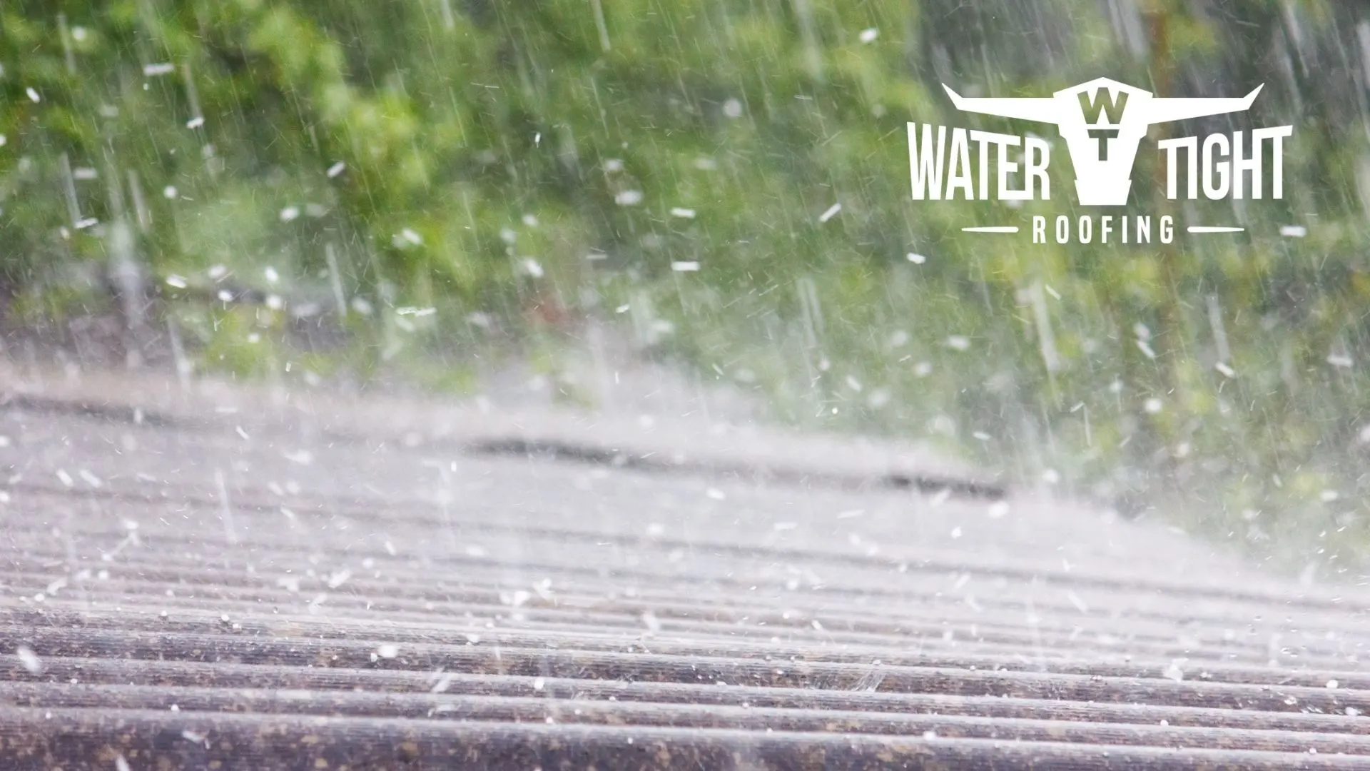 Fall storms bringing hail and heavy rain onto a commercial roof